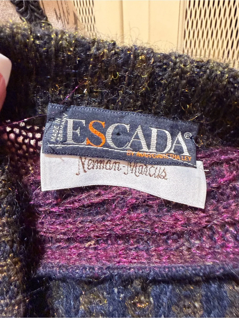 VTG Escada Mohair New Wool Twinset Cardigan Pullover Sweater Set